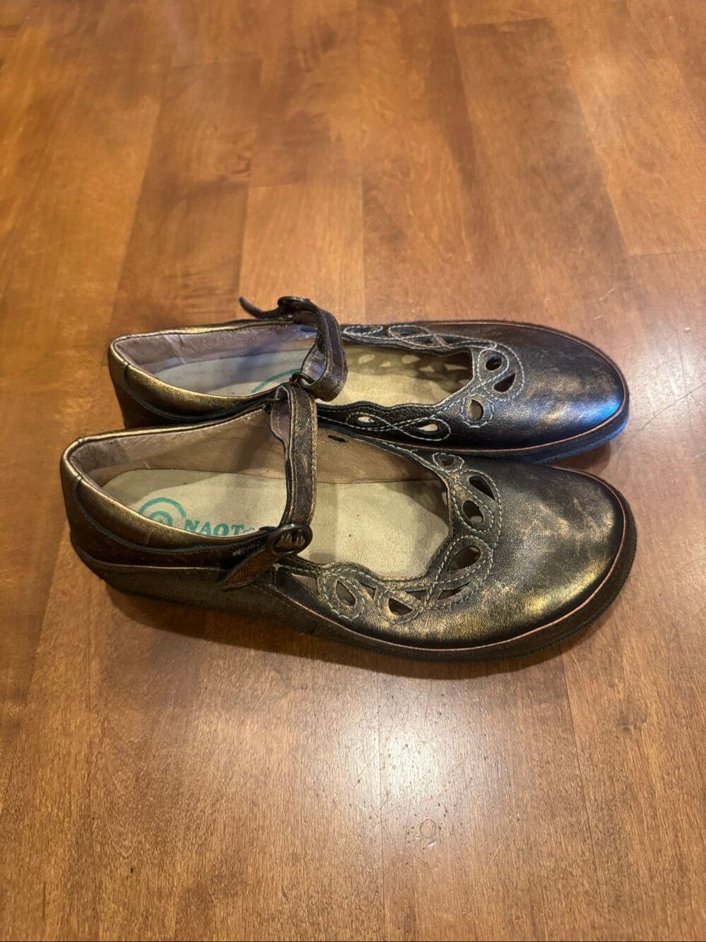 Naot Matai Women’s 38 US 7-7.5 Bronze Leather Mary Jane Comfort Shoes